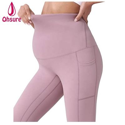 Mallas de nailon suave para embarazadas, mallas deportivas para mujeres, pantalones para mujeres, mallas para embarazadas