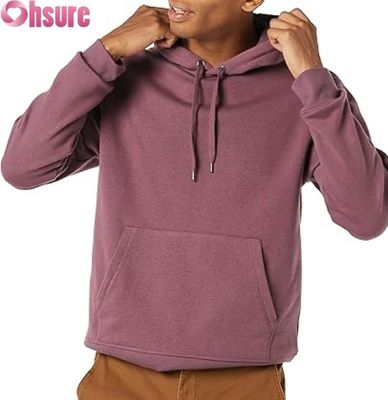 Pullover de manga larga de color sólido para hombres con sudadera deportiva de bolsillo personalizada