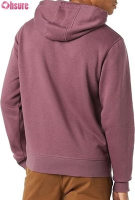 Pullover de manga larga de color sólido para hombres con sudadera deportiva de bolsillo personalizada
