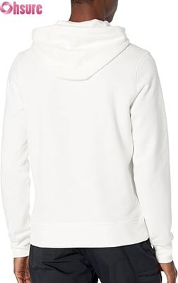 Pullover de manga larga de color sólido para hombres con sudadera deportiva de bolsillo personalizada