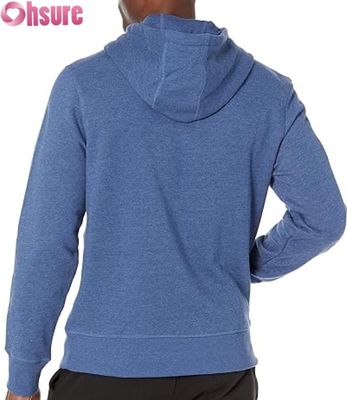 Pullover de manga larga de color sólido para hombres con sudadera deportiva de bolsillo personalizada