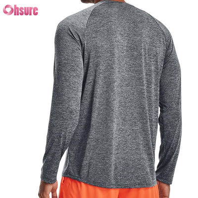 Camisetas deportivas masculinas de alta calidad moda personalizada en blanco poliéster espandéx rápido seco manga larga camiseta deportiva masculina
