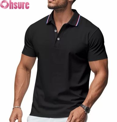 OEM Impresión de logotipos personalizados de los hombres para camisas de polo de verano de oficina gimnasio ropa de trabajo casual en blanco impresa XS-2XL patrón sólido de punto