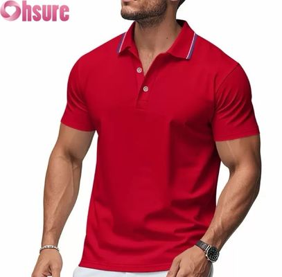 OEM Impresión de logotipos personalizados de los hombres para camisas de polo de verano de oficina gimnasio ropa de trabajo casual en blanco impresa XS-2XL patrón sólido de punto