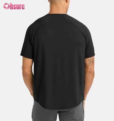 Camiseta de gimnasio personalizada para hombre, de secado rápido, camiseta de entrenamiento, transpirable, manga raglán, ligera, poliéster y spandex - Tejido de 300 g/m²