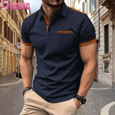 OEM Impresión de logotipos personalizados de los hombres para camisas de polo de verano de oficina gimnasio ropa de trabajo casual en blanco impresa XS-2XL patrón sólido de punto