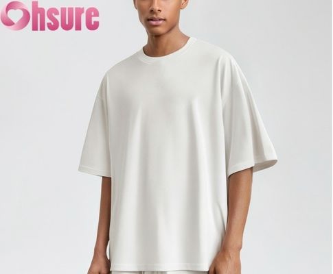 Camiseta de algodón premium para hombre 2025, ajuste regular casual, suave, transpirable, patrón liso, tejido de punto, venta al por mayor
