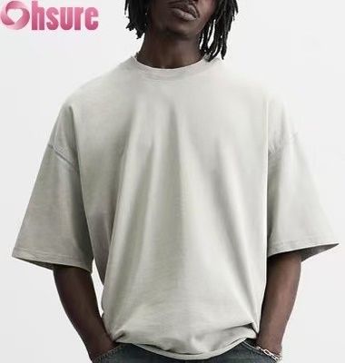 Camiseta pesada personalizada para hombre - Estilo vintage de algodón lavado, diseño de hombros caídos sobredimensionado, disponible para pedidos al por mayor