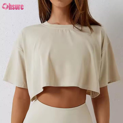 2025 Camiseta deportiva de yoga para mujer, de secado rápido, holgada, para correr, entrenar, gimnasio, fitness, entrenamiento, camisetas cortas