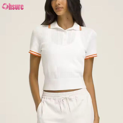Camisetas polo de tenis de algodón y pickleball de manga corta transpirables con logotipo personalizado para mujer, fabricante de ropa deportiva
