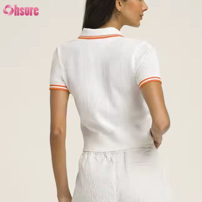 Camisetas polo de tenis de algodón y pickleball de manga corta transpirables con logotipo personalizado para mujer, fabricante de ropa deportiva