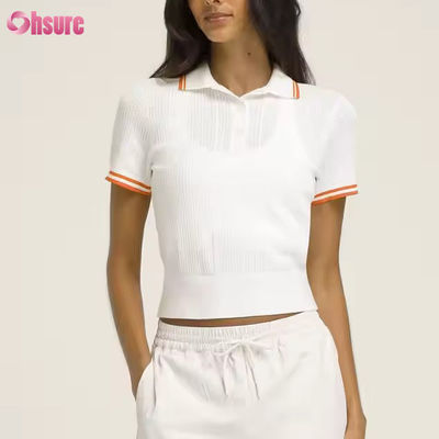 Camisetas polo de tenis de algodón y pickleball de manga corta transpirables con logotipo personalizado para mujer, fabricante de ropa deportiva