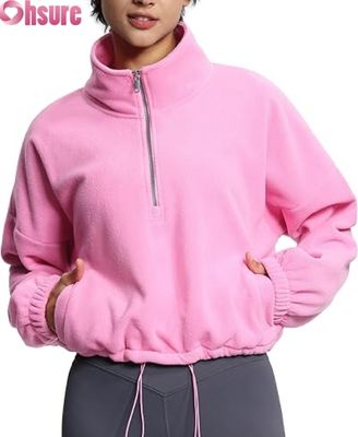 Camiseta de sudadera de manga larga con cremallera con hombro elástico para comodidad