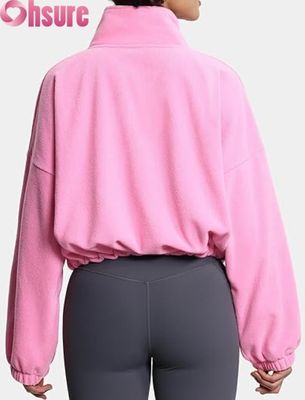 Camiseta de sudadera de manga larga con cremallera con hombro elástico para comodidad