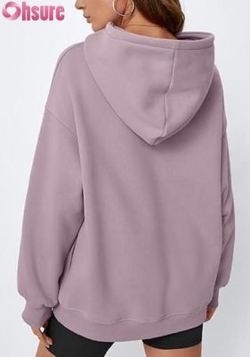 Mujeres con sudadera de color sólido con bolsillo. Vestidos cálidos de invierno. OEM ODM disponible.
