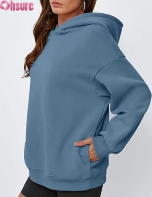 Mujeres con sudadera de color sólido con bolsillo. Vestidos cálidos de invierno. OEM ODM disponible.