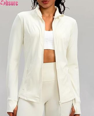 Logotipo personalizado chaqueta deportiva femenina con zip para entrenamiento con capucha ligera chaqueta deportiva para mujeres