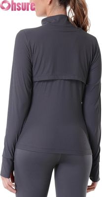 Chaquetas de correr para mujeres, chaqueta de entrenamiento con cremallera completa chaqueta deportiva de gimnasio atlético con bolsillos de cremallera