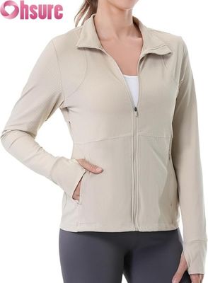 Chaquetas de correr para mujeres, chaqueta de entrenamiento con cremallera completa chaqueta deportiva de gimnasio atlético con bolsillos de cremallera