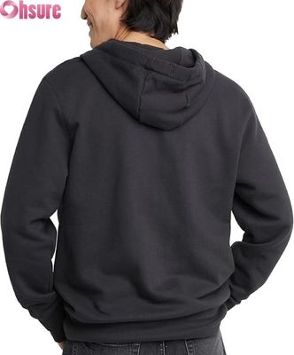 Logotipo personalizado de alta calidad con capucha para hombres con sudor con pantalón de deporte Conjunto gris con patrón sólido Bolsillos de algodón estilo sencillo