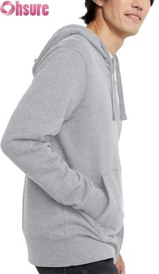 Logotipo personalizado de alta calidad con capucha para hombres con sudor con pantalón de deporte Conjunto gris con patrón sólido Bolsillos de algodón estilo sencillo