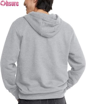 Logotipo personalizado de alta calidad con capucha para hombres con sudor con pantalón de deporte Conjunto gris con patrón sólido Bolsillos de algodón estilo sencillo