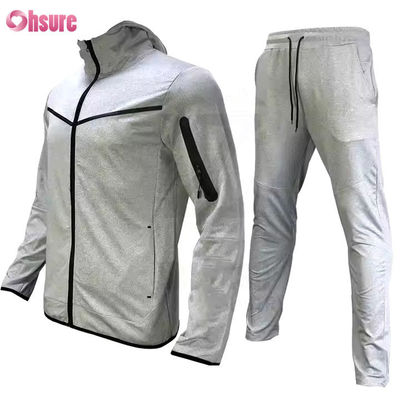 Conjuntos deportivos de 2 piezas de ropa de entrenamiento personalizada, conjunto de dos piezas con cremallera para correr en el gimnasio para hombre