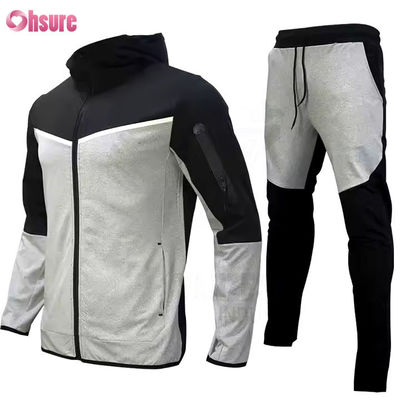 Conjuntos deportivos de 2 piezas de ropa de entrenamiento personalizada, conjunto de dos piezas con cremallera para correr en el gimnasio para hombre