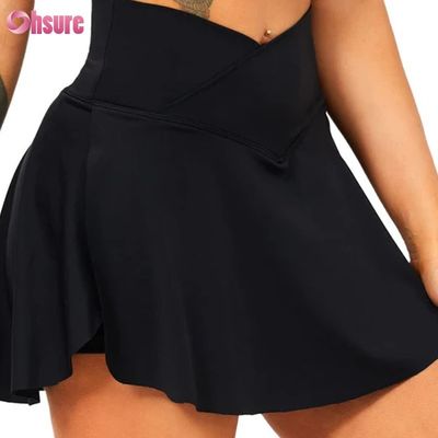 Pantalones cortos deportivos sueltos 2 en 1, cintura alta, diseño suave y cómodo, ropa de gimnasio para mujer