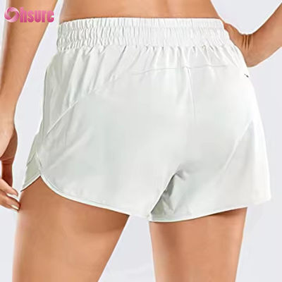 Calzoncillos de yoga y running de cintura alta para mujeres Calzoncillos deportivos secos rápidos con cremallera de bolsillo delgado de estilo casual