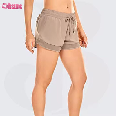 Calzoncillos de yoga y running de cintura alta para mujeres Calzoncillos deportivos secos rápidos con cremallera de bolsillo delgado de estilo casual