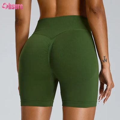 Mallas cortas de fitness sin costuras para mujer, cintura alta, levanta caderas, shorts deportivos, spandex, nailon, shorts de yoga de secado rápido para mujer, sexys