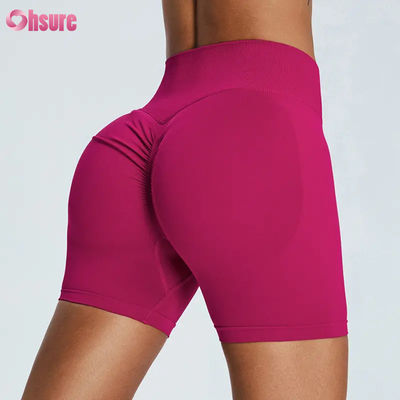 Mallas cortas de fitness sin costuras para mujer, cintura alta, levanta caderas, shorts deportivos, spandex, nailon, shorts de yoga de secado rápido para mujer, sexys