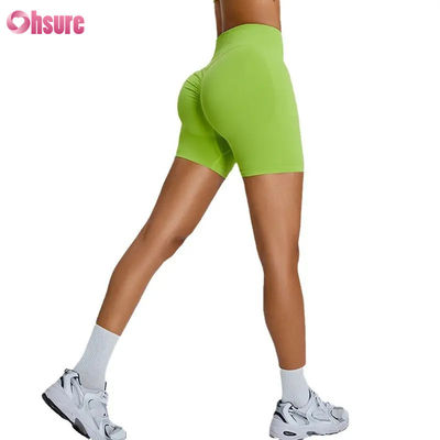 Mallas cortas de fitness sin costuras para mujer, cintura alta, levanta caderas, shorts deportivos, spandex, nailon, shorts de yoga de secado rápido para mujer, sexys