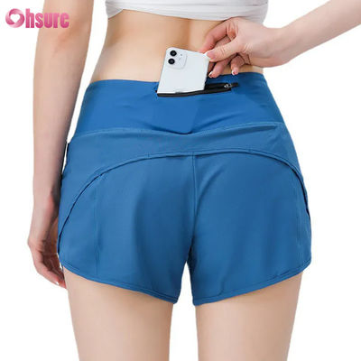 Moda de alta calidad Mujeres Peluquería activa Peluquería deportiva Mujeres Peluquería para correr Peluquería de nylon Spandex Gimnasio Peluquería de sudor con bolsillos