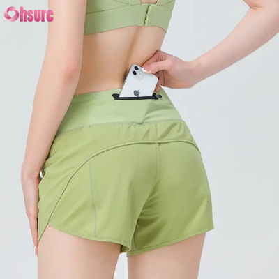 Moda de alta calidad Mujeres Peluquería activa Peluquería deportiva Mujeres Peluquería para correr Peluquería de nylon Spandex Gimnasio Peluquería de sudor con bolsillos