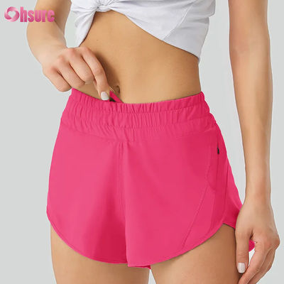 Calzoncillos de yoga para mujeres con pantalones de entrenamiento de poliéster seco rápido y altamente transpirable con bolsillos de cintura elásticos para deportes y carreras
