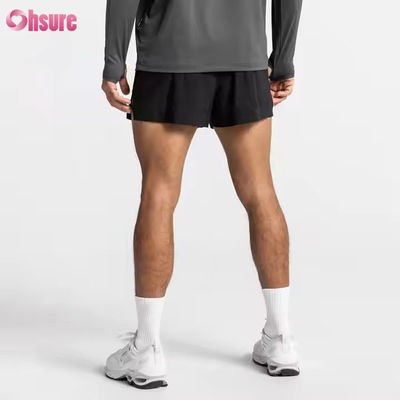 Bolsillos de cremallera personalizados cintura elástica deportes activos de ropa masculina Jacquard impresión entrenamiento corriendo calzoncillos de gimnasio