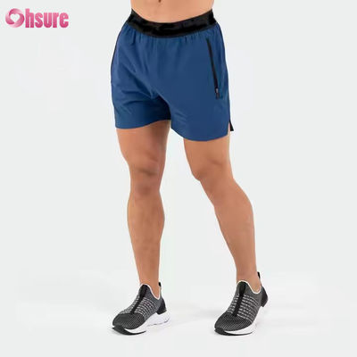 Logotipo personalizado en cinturón Poliéster Bolsillos Split Hem Pour Hombres Deportes Activos Hombres Entrenamiento Gimnasio Calzoncillos Atléticos Para Hombres