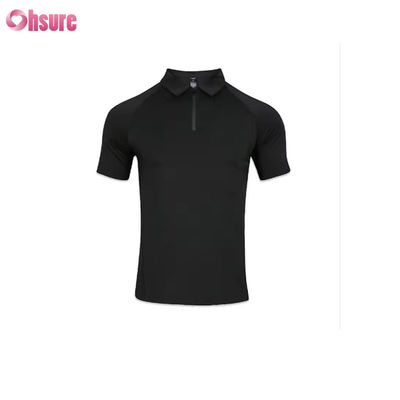 Camiseta deportiva de tela de seda helada de secado rápido y alta calidad, transpirable, para gimnasio de verano, ajuste muscular Dri, camiseta tipo polo para hombre