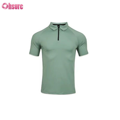 Camiseta deportiva de tela de seda helada de secado rápido y alta calidad, transpirable, para gimnasio de verano, ajuste muscular Dri, camiseta tipo polo para hombre
