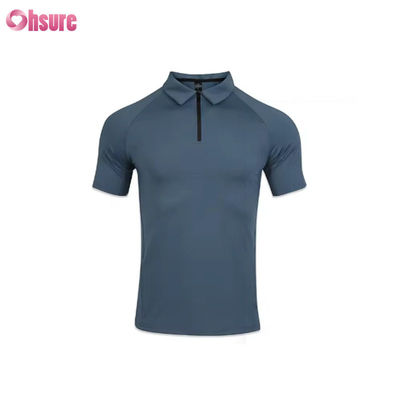 Camiseta deportiva de tela de seda helada de secado rápido y alta calidad, transpirable, para gimnasio de verano, ajuste muscular Dri, camiseta tipo polo para hombre