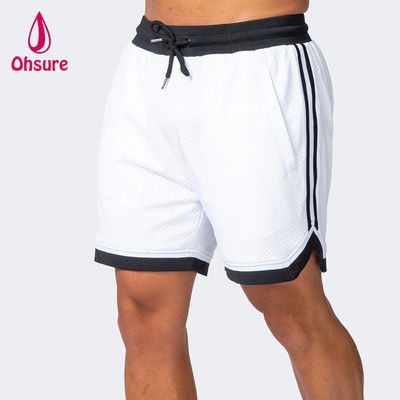 Pantalones cortos de gimnasio de malla transpirable para hombre de color sólido OEM, ropa de entrenamiento de verano, pantalones cortos de gimnasio de secado rápido para hombre, ropa deportiva, nuevos pantalones cortos