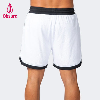Pantalones cortos de gimnasio de malla transpirable para hombre de color sólido OEM, ropa de entrenamiento de verano, pantalones cortos de gimnasio de secado rápido para hombre, ropa deportiva, nuevos pantalones cortos