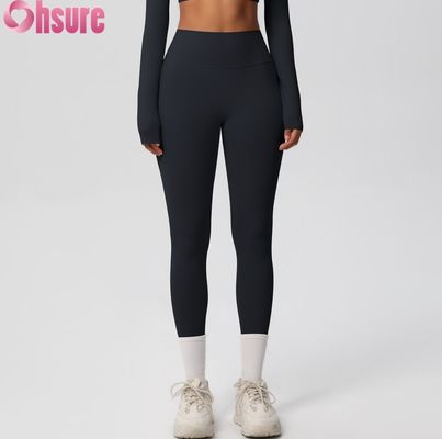 Mallas de yoga de cintura alta con realce de glúteos, cintura elástica, leggings de fitness para ciclismo al aire libre, a prueba de sentadillas, pantalón nude, piel