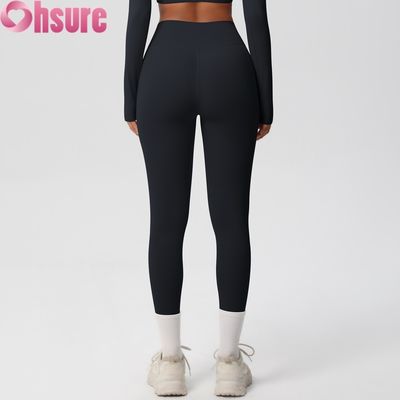 Mallas de yoga de cintura alta con realce de glúteos, cintura elástica, leggings de fitness para ciclismo al aire libre, a prueba de sentadillas, pantalón nude, piel