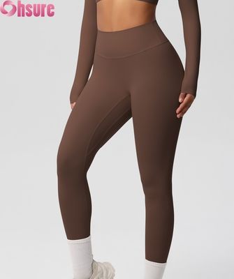 Mallas de yoga de cintura alta con realce de glúteos, cintura elástica, leggings de fitness para ciclismo al aire libre, a prueba de sentadillas, pantalón nude, piel