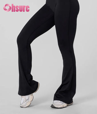 Mallas de yoga de cintura alta con logotipo personalizado Dear-Lover para mujer, banda de cintura negra lisa, bolsillos laterales, absorción de humedad, entrenamiento de yoga