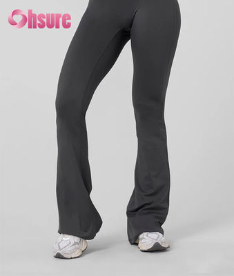 Mallas de yoga de cintura alta con logotipo personalizado Dear-Lover para mujer, banda de cintura negra lisa, bolsillos laterales, absorción de humedad, entrenamiento de yoga