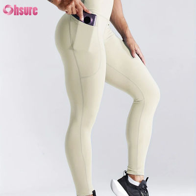 Mallas deportivas de cintura alta de secado rápido para fitness, leggings de yoga con realce de glúteos, mallas con bolsillo lateral para mujer